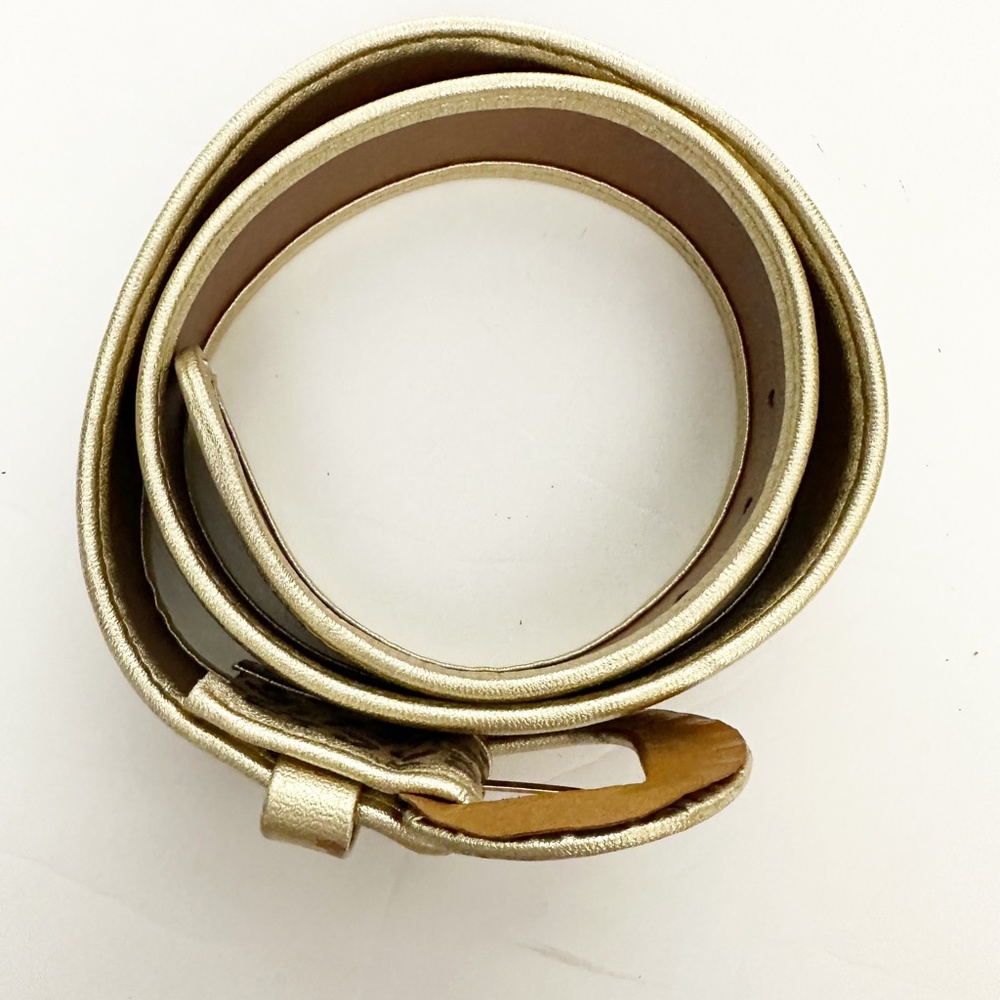 vintage Accessories by Pearl metallic gold & leopard suede BELT ladies LARGE - Picture 3 of 10